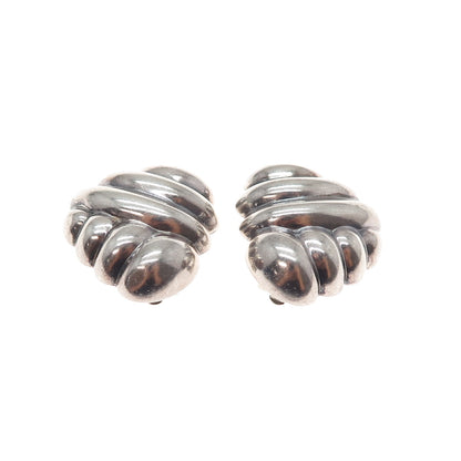 JONDELL 925 Sterling Silver Vintage Spain Modernist Clip On Earrings