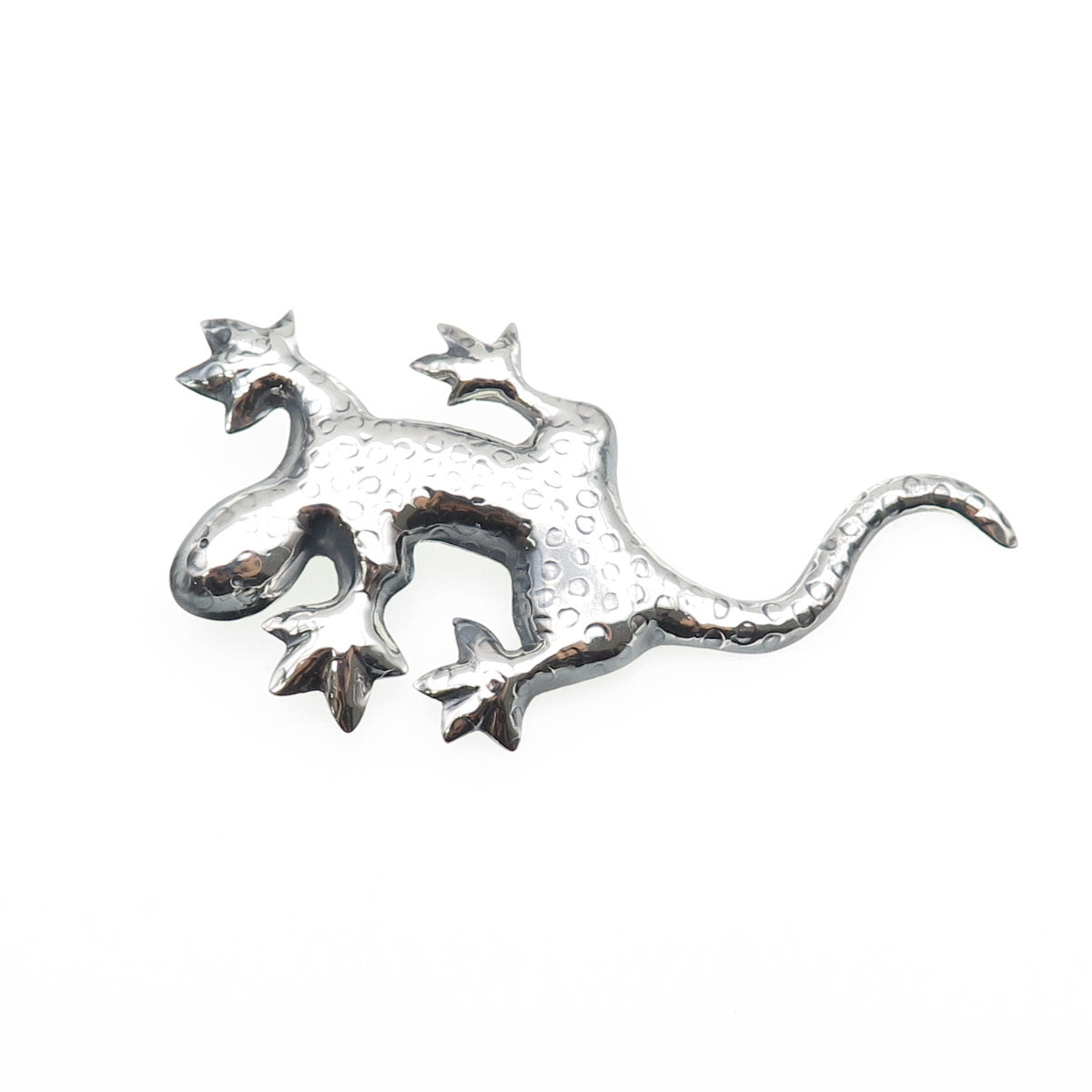 925 Sterling Silver Vintage Mexico Lizard Oxidized Pin Brooch