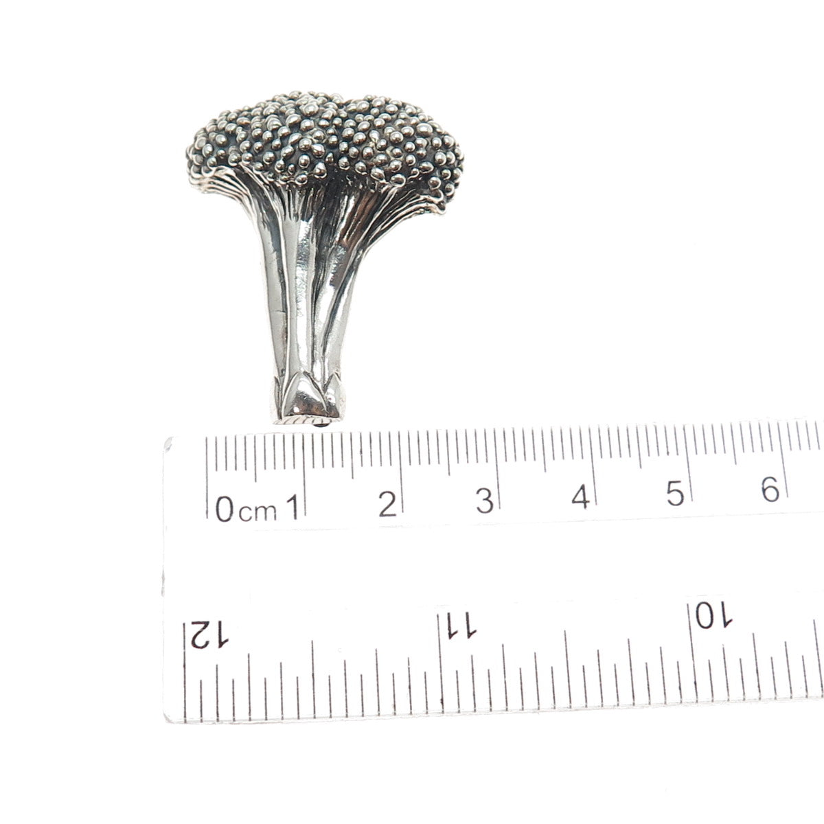 J.H. BREAKELL 925 Sterling Silver Vintage Broccoli Oxidized Pin Brooch