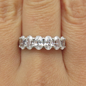 925 Sterling Silver Oval-Cut C Z Promise Ring Size 8.5