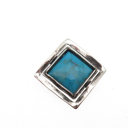 Silpada 925 Sterling Silver Vintage Real Bisbee Turquoise Oxidized Slide Pendant