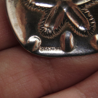 925 Sterling Silver Vintage Sand Dollar Textured Pendant