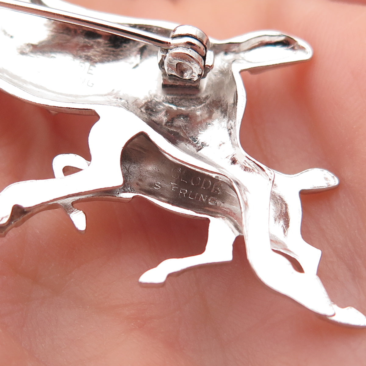 Slode 925 Sterling Silver Vintage Mare & Foal Horse Pin Brooch