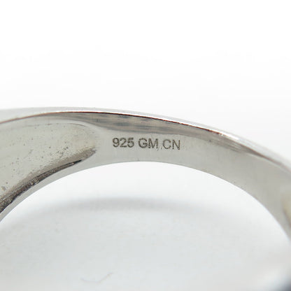 925 Sterling Silver Radiant & Round-Cut Shaped C Z Ring Size 7.25