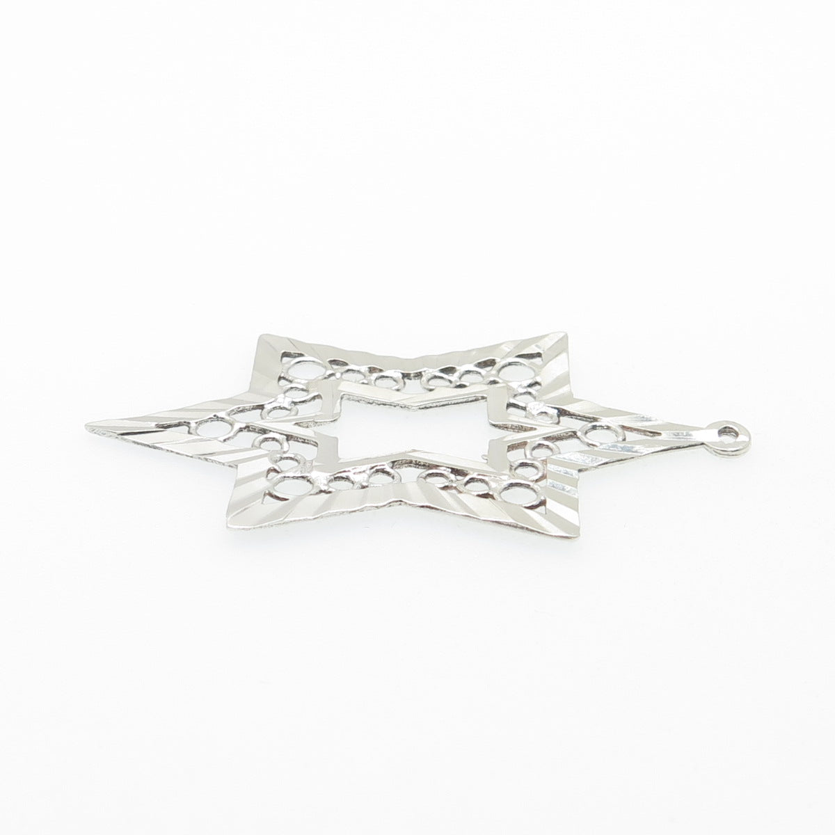 925 Sterling Silver Vintage Star of David Charm Pendant