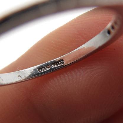 925 Sterling Silver Round-Cut C Z Half Eternity Stackable Band Ring Size 7