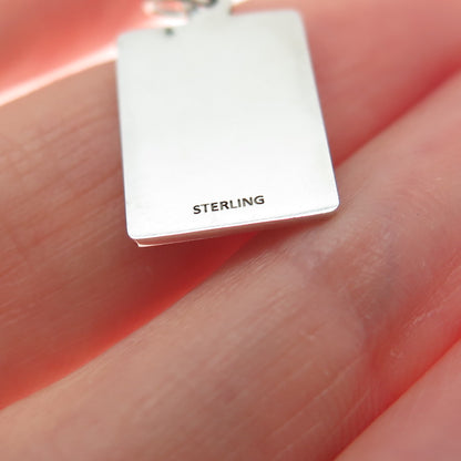925 Sterling Silver Enamel I'm Not Afraid To Eat Alone Minimalist Charm Pendant
