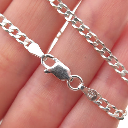 P. Lux 925 Sterling Silver Italy Curb Chain Necklace 20"