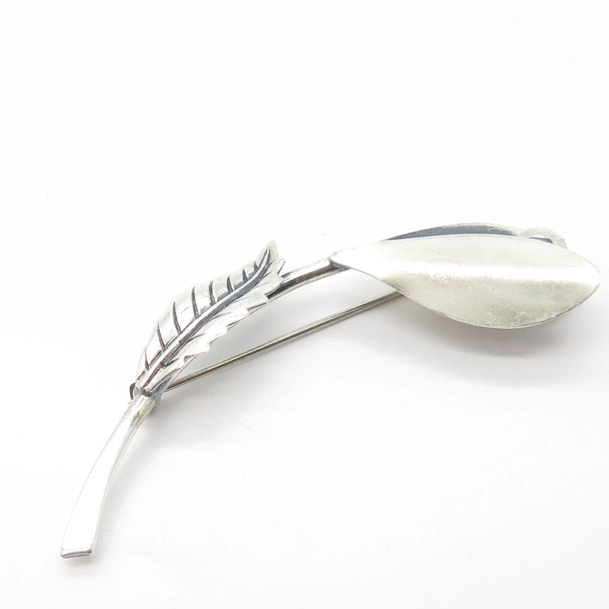 925 Sterling Silver Vintage Floral Leaf Pin Brooch