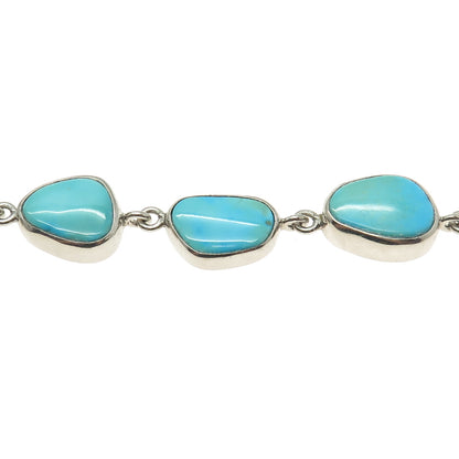 STARBORN 925 Sterling Silver Vintage Lone Mountain Turquoise Bracelet 7-7.75"