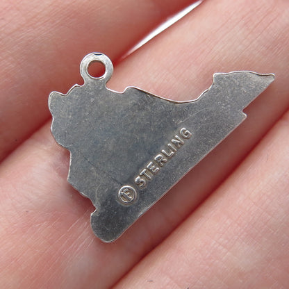 FRENCH & FRANKLIN Sterling Silver Vintage Virginia Oxidized Minimalist Pendant