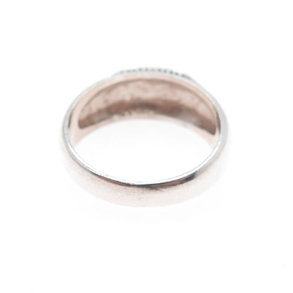 PHYLLIS WOODS 925 Sterling Silver Vintage Real Lapis Modernist Ring Size 8.25