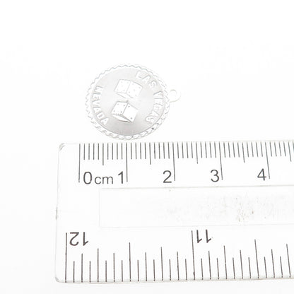 925 Sterling Silver Vintage Casino Dice Las Vegas Nevada Charm Pendant