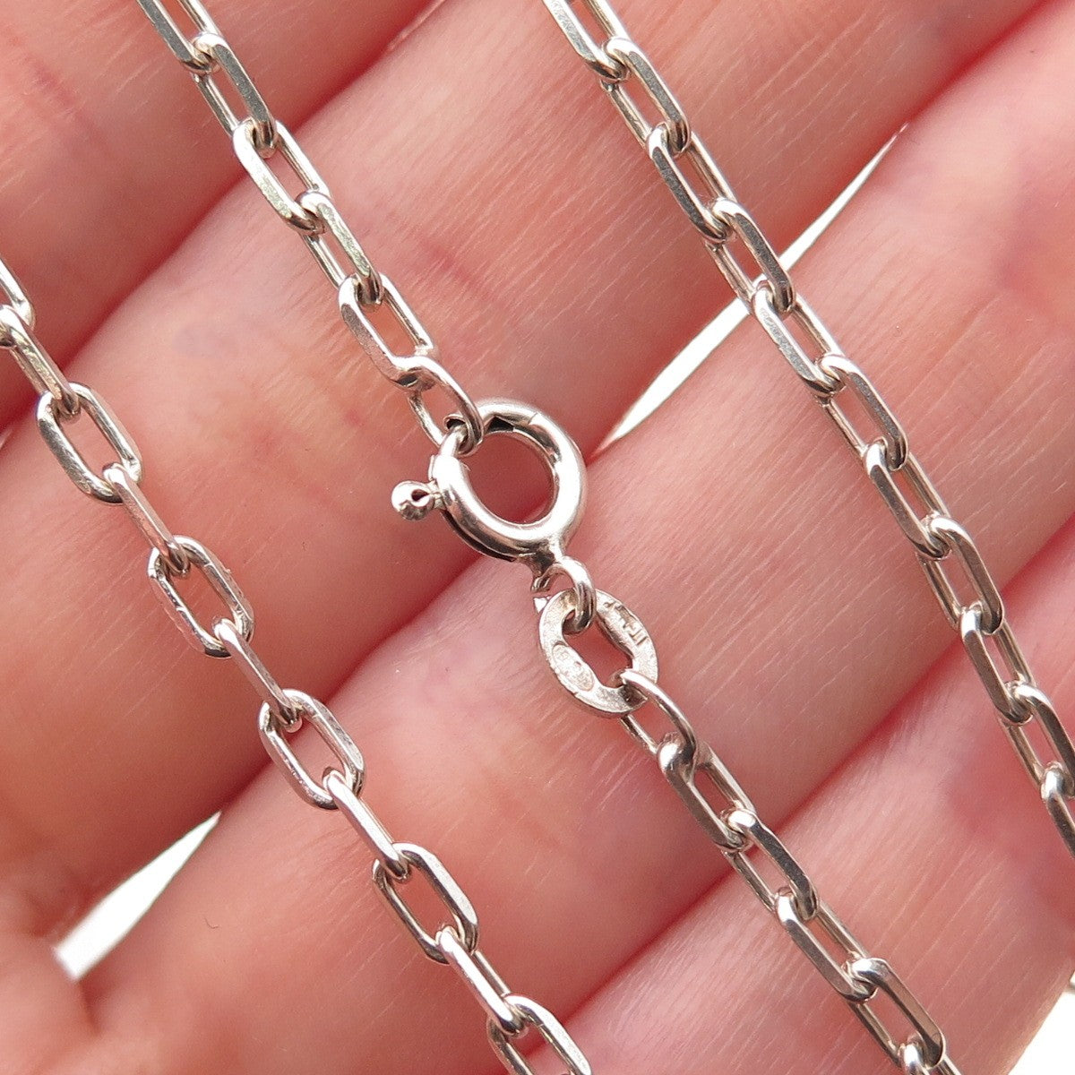 925 Sterling Silver Vintage Italy Cable Chain Necklace 20"