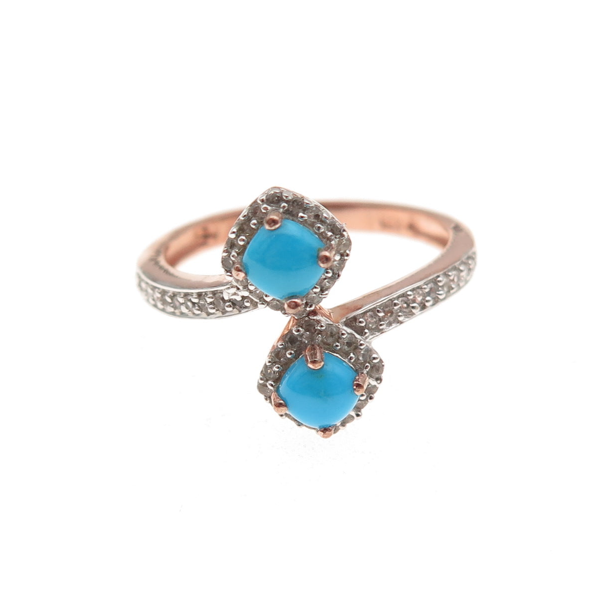 Chuck Clemency 925 Sterling Silver Gold Plated Real Turquoise Topaz Ring Size 8