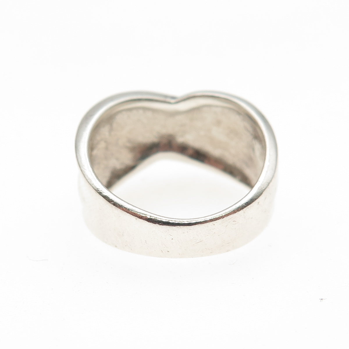 925 Sterling Silver Vintage Modernist Oxidized Ring Size 6