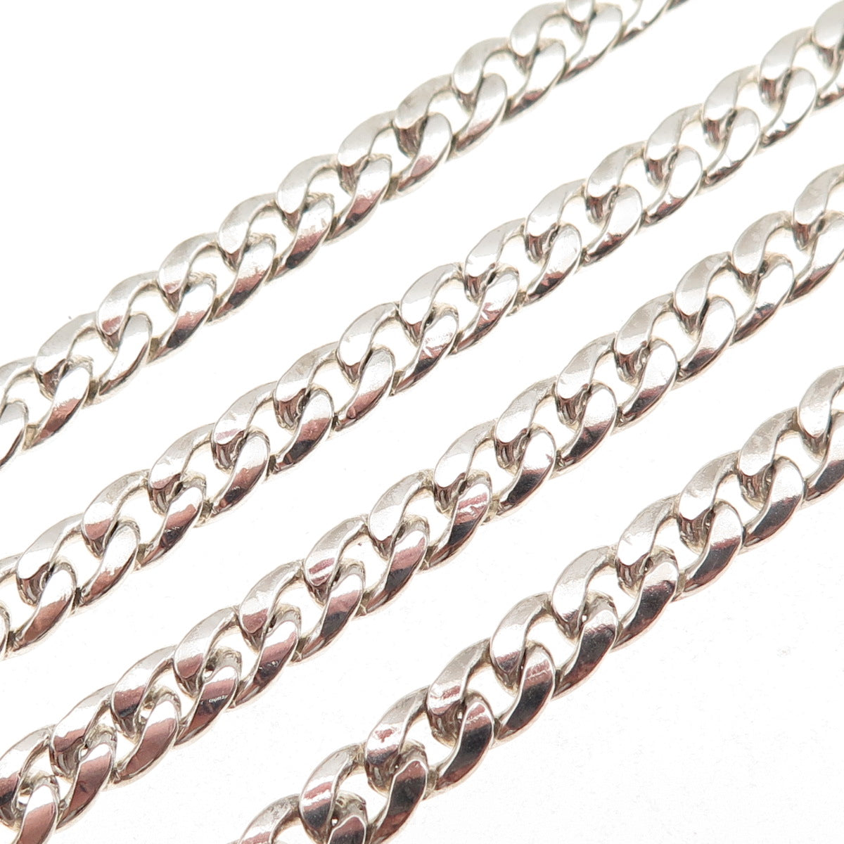 925 Sterling Silver Vintage Italy Cuban Chain Necklace 20"
