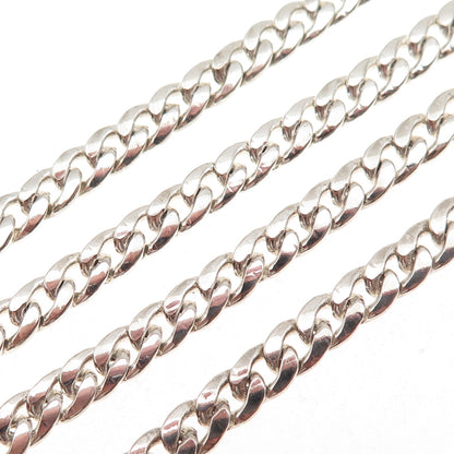 925 Sterling Silver Vintage Italy Cuban Chain Necklace 20"