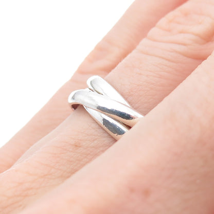 925 Sterling Silver Vintage Mexico Interlocked Trinity Band Ring Size 5.75