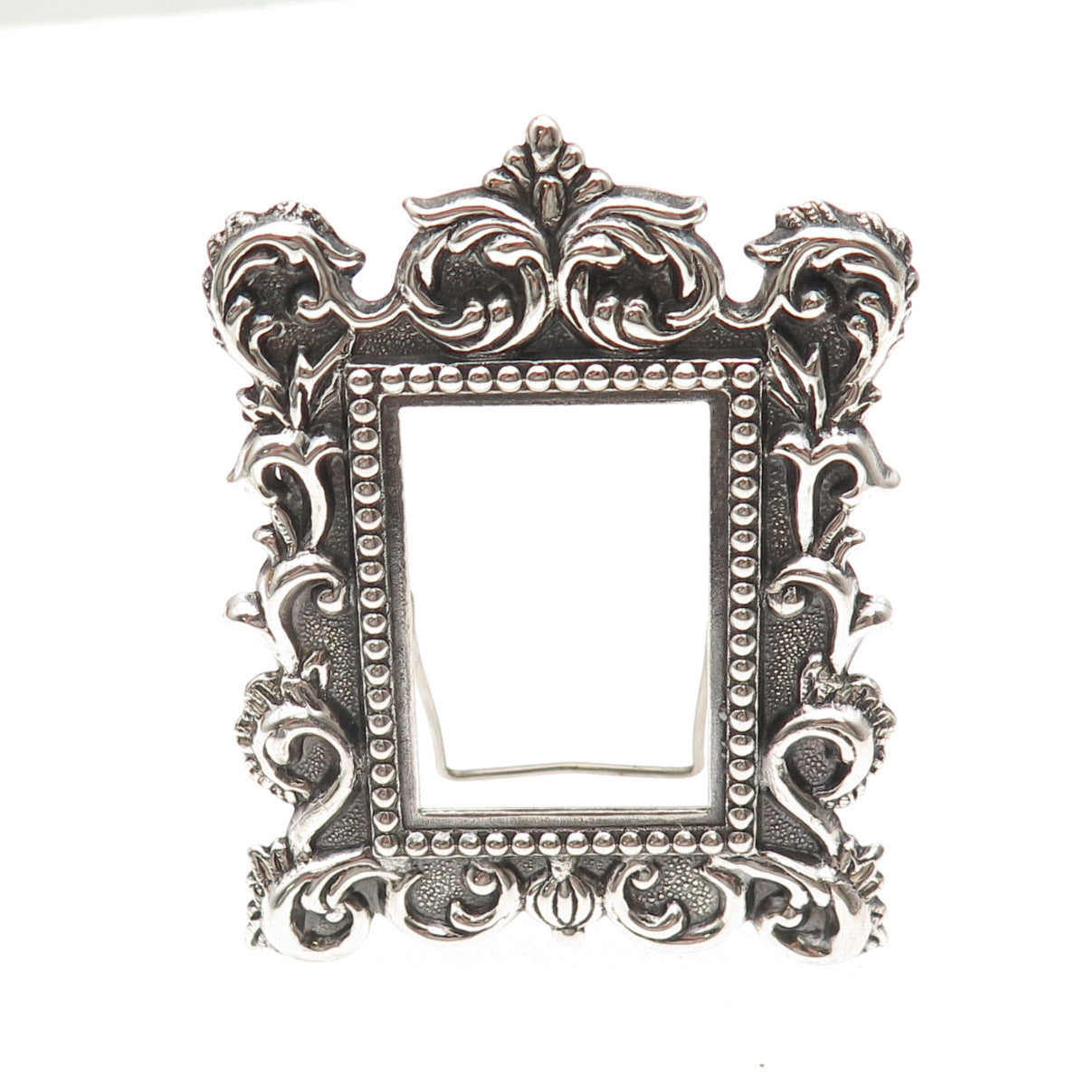 SENER 900 Silver Vintage Oxidized Repousse Floral Picture Frame
