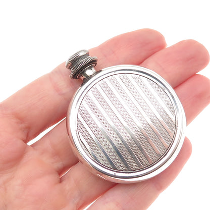 900 Silver Antique Art Deco Oxidized Round Perfume Bottle