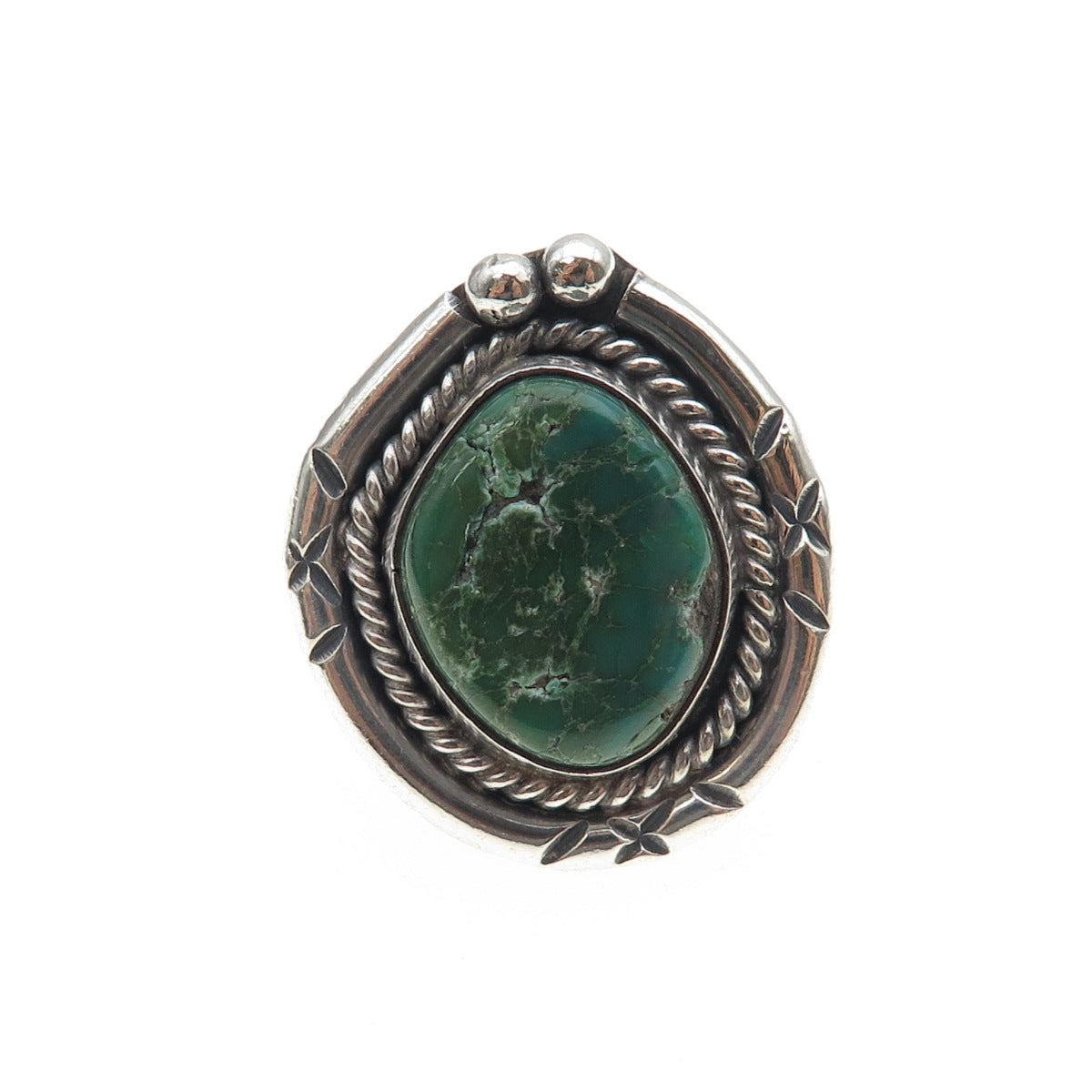 Old Pawn Sterling Silver Vintage Southwestern Royston Turquoise Ring Size 5.75