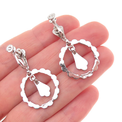 925 Sterling Silver Antique Art Deco Real Marcasite Dangle Earrings