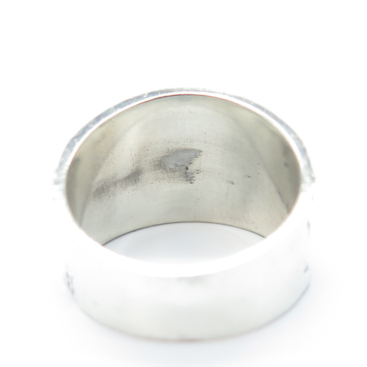 925 Sterling Silver Vintage Real Lapis Lazuli Gemstone Beaded Ring Size 8