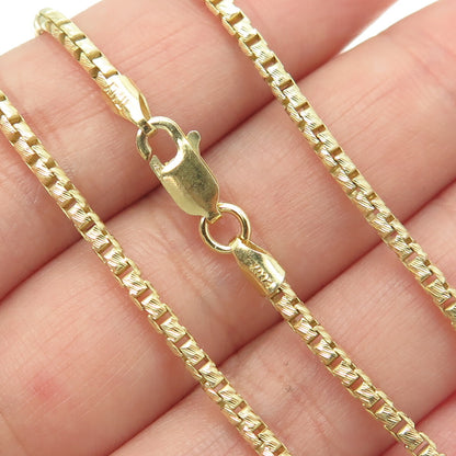 P. LUX 925 Sterling Silver Gold Plated Italy Round Box Chain Necklace 18"