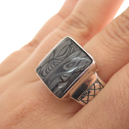PHLD PlayHardLookDope 925 Sterling Silver Real Jasper Ring Size 10.75