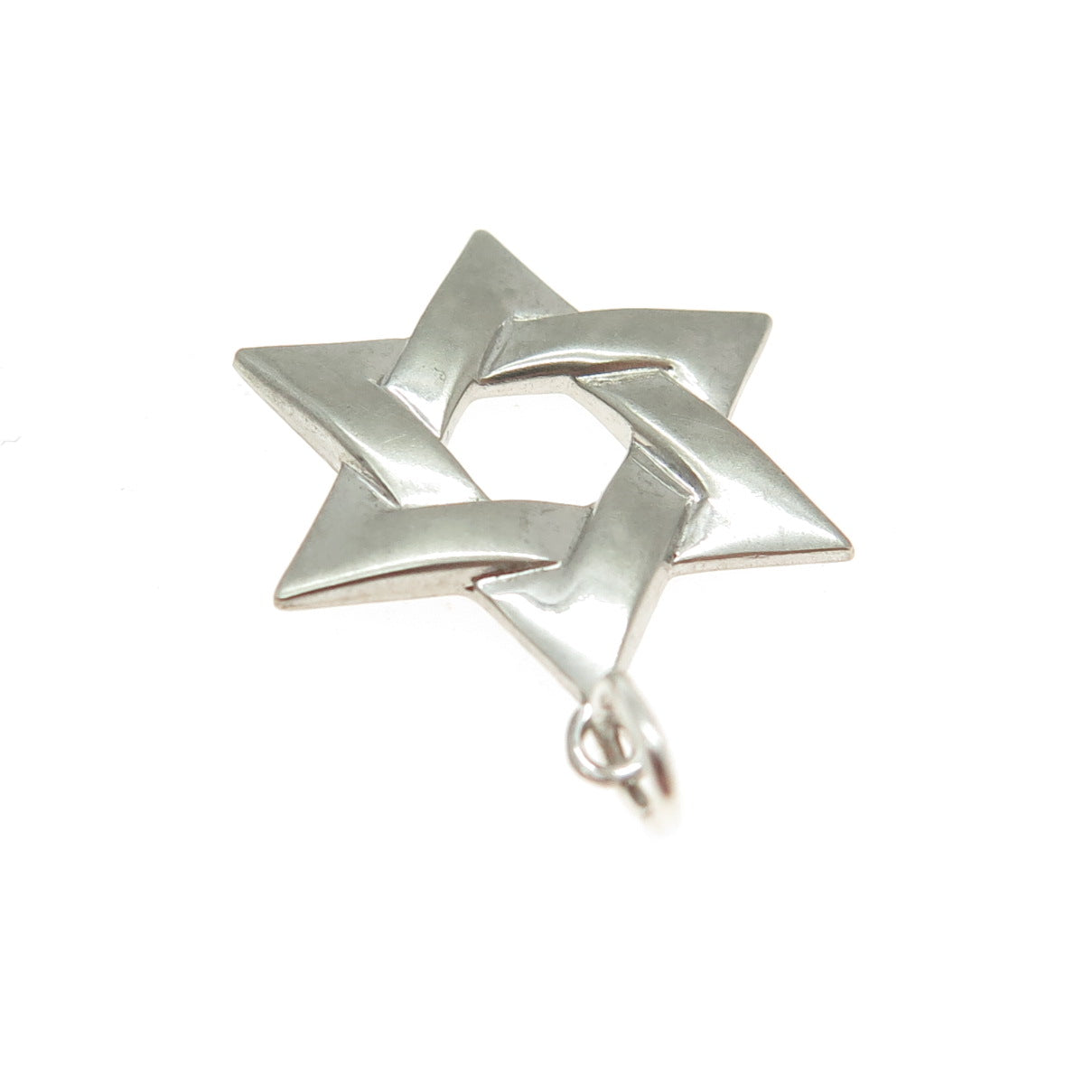 925 Sterling Silver Vintage Star of David Charm Pendant