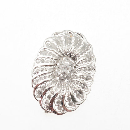925 Sterling Silver Vintage Germany Filigree Floral Pin Brooch