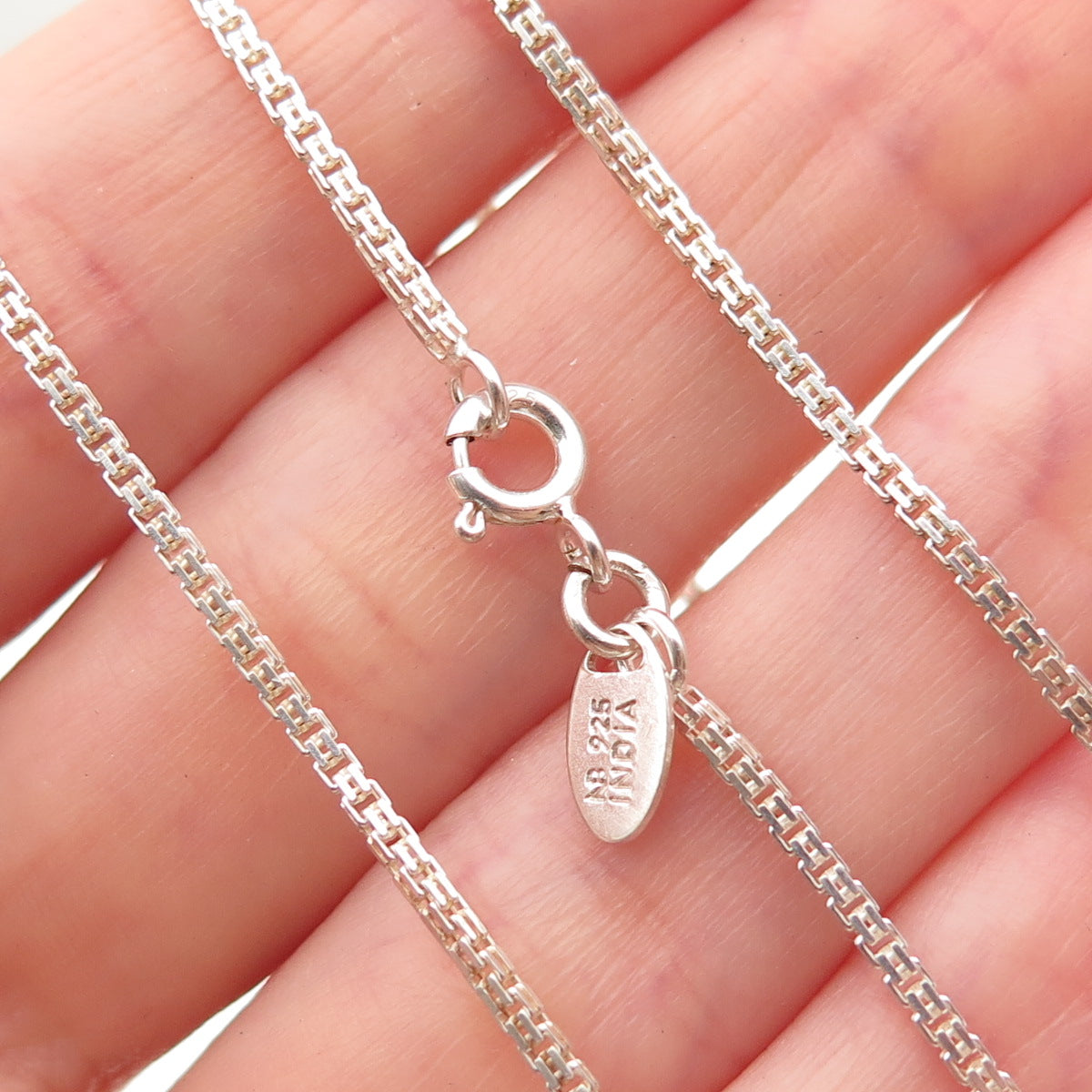 Nicky Butler 925 Sterling Silver Vintage Box Chain Necklace 18"