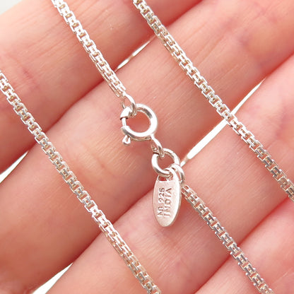 Nicky Butler 925 Sterling Silver Vintage Box Chain Necklace 18"