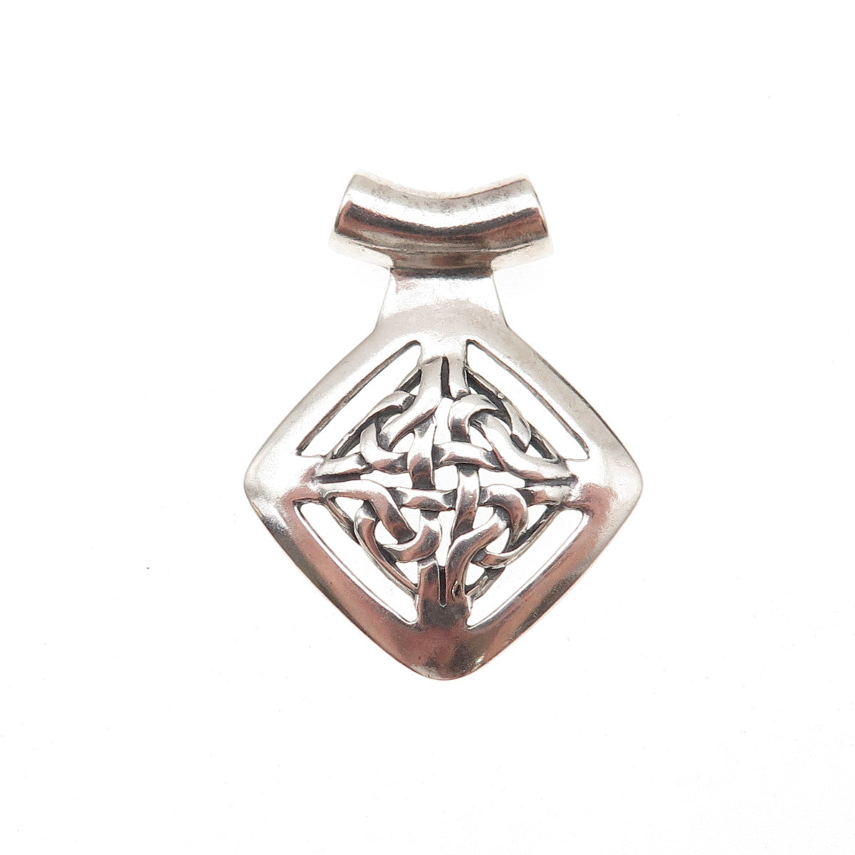 Shube 925 Sterling Silver Vintage Celtic Knot Oxidized Slide Charm Pendant