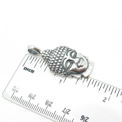 925 Sterling Silver Vintage Buddha Face Pendant