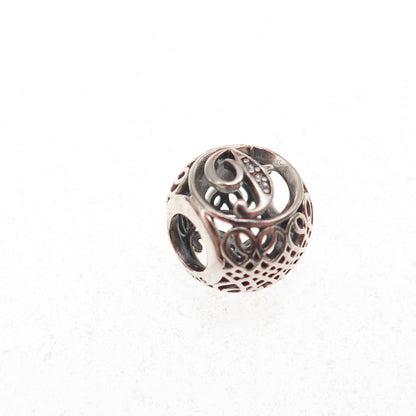 Pandora 925 Sterling Silver C Z Letter F Initial Slide Bead Charm