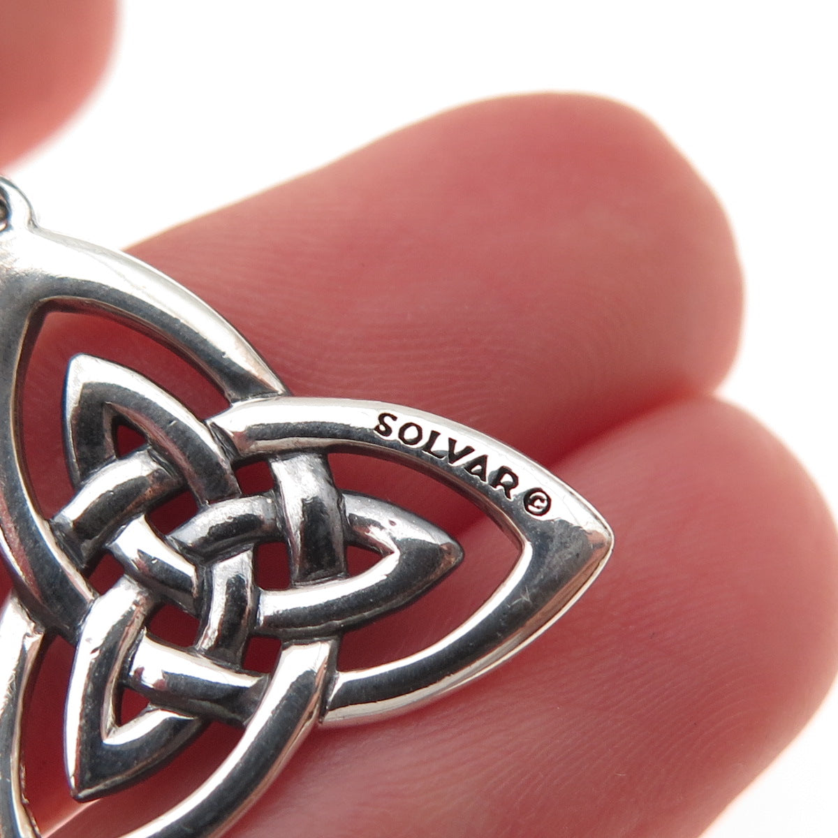 Solvar 925 Sterling Silver Vintage Dublin Celtic Trinity Knot Charm Pendant