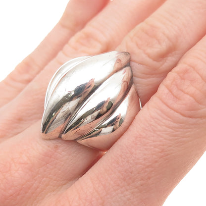 925 Sterling Silver Vintage Modernist Oxidized Ring Size 6.25