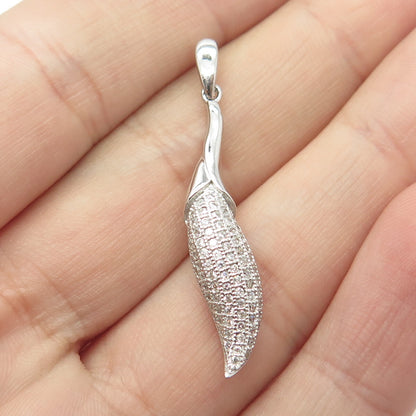 925 Sterling Silver C Z Modernist Pendant