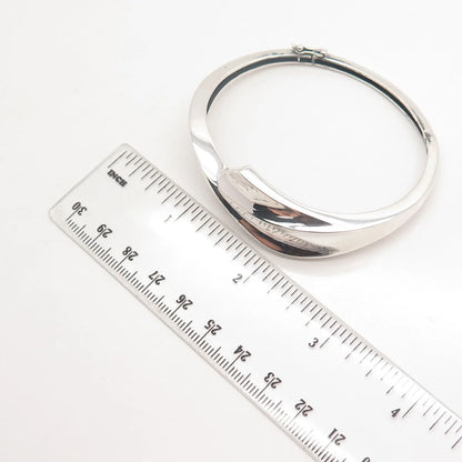 925 Sterling Silver Vintage Modernist Bangle Bracelet 6.75"