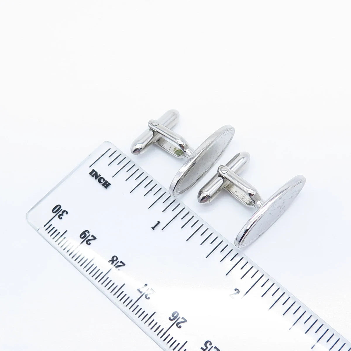 925 Sterling Silver Vintage Swank Textured Oval Cufflinks