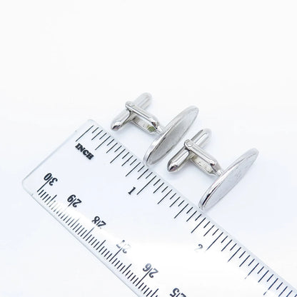 925 Sterling Silver Vintage Swank Textured Oval Cufflinks