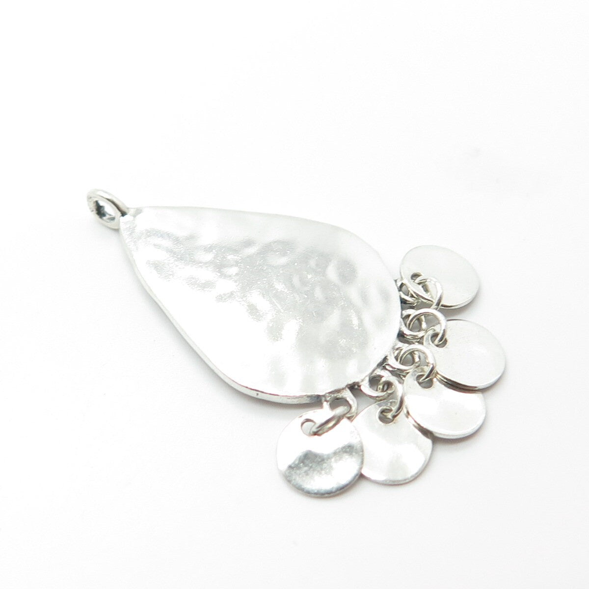 925 Sterling Silver Vintage Hammered Finish Ethnic Pendant