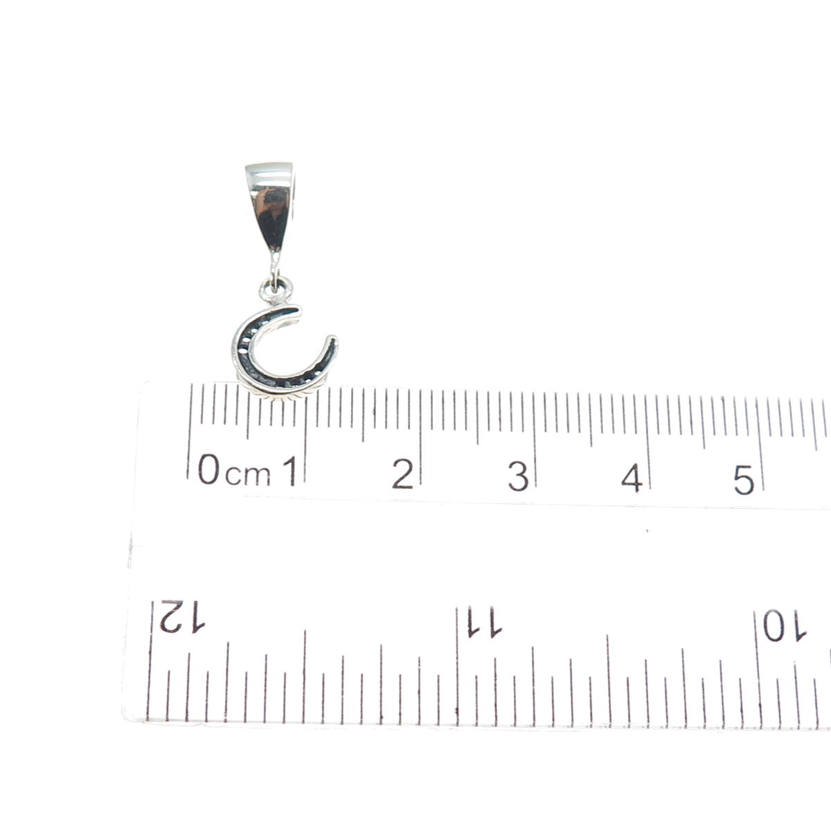 925 Sterling Silver Horseshoe Good Luck Slide Dangle Charm