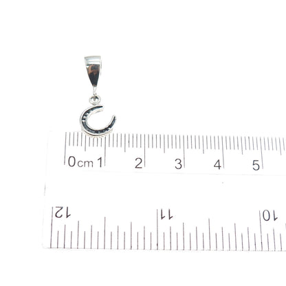 925 Sterling Silver Horseshoe Good Luck Slide Dangle Charm