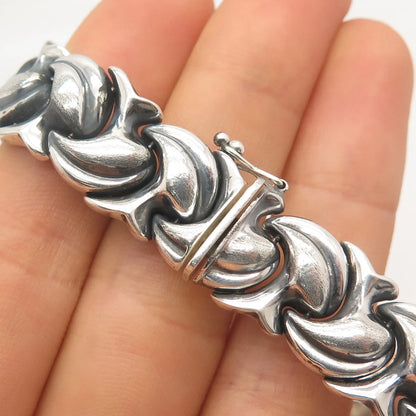 925 Sterling Silver Vintage Turkey Fancy Link Bracelet 7.25"