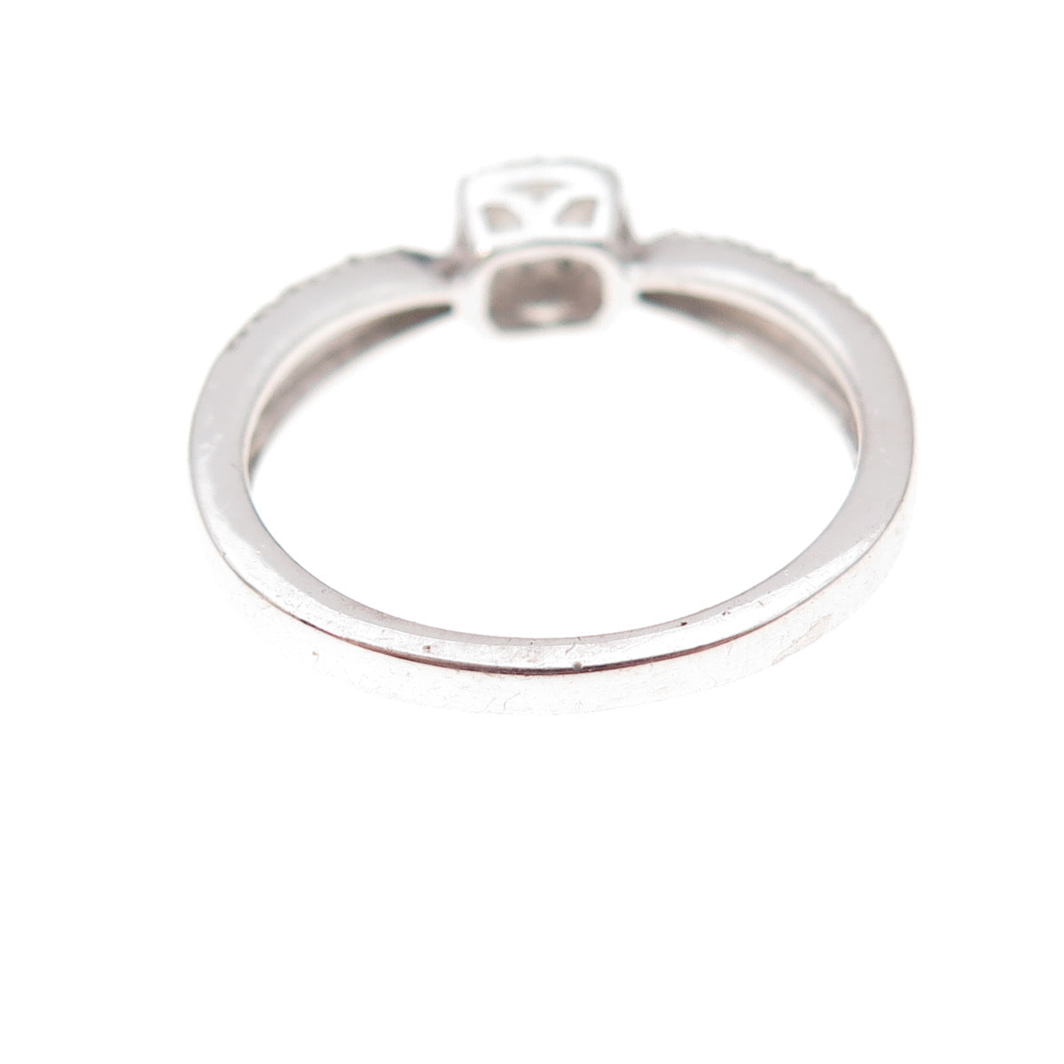Sun 925 Sterling Silver Real Round-Cut Diamond Engagement Ring Size 7