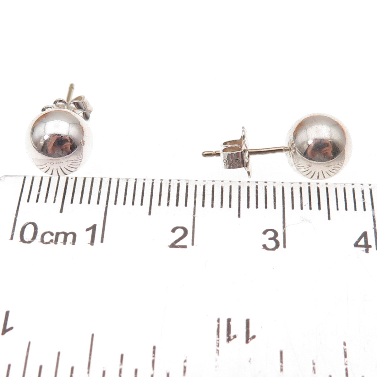 Tiffany & Co. 925 Sterling Silver Vintage HardWear 8mm Ball Stud Earrings