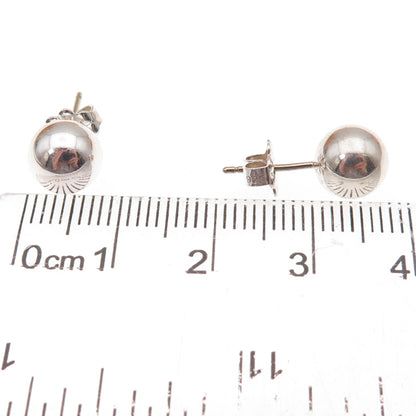 Tiffany & Co. 925 Sterling Silver Vintage HardWear 8mm Ball Stud Earrings
